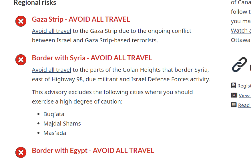 Consejos de viaje para Israel, Cisjordania y Franja de Gaza - Israel declaración Estado de Guerra y consecuencias Viajes