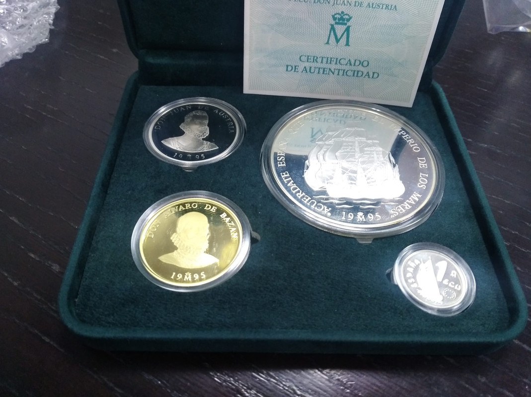 SERIE COMPLETA HOMENAJE A LA ARMADA ESPAÑOLA 1995 ORO Y PLATA Serie-ecus-completa-2