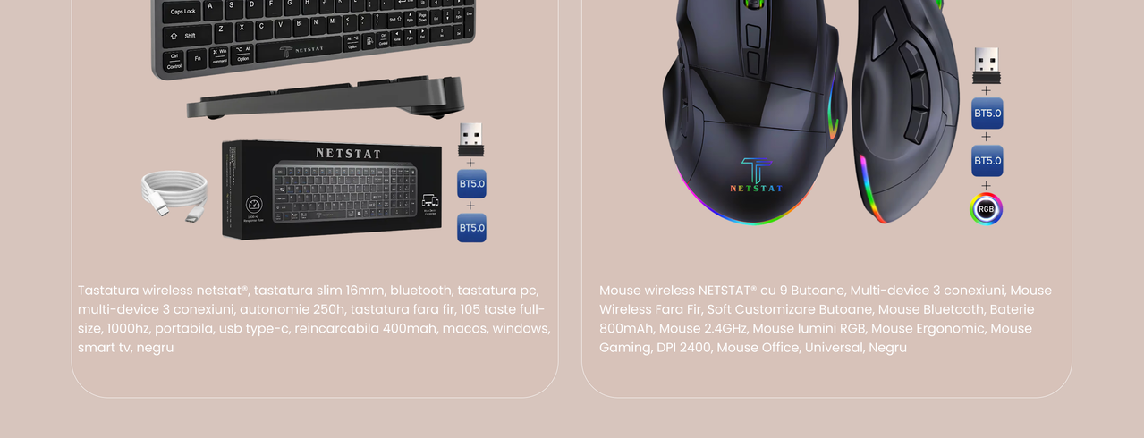 Mouse Wireless NETSTAT - culoare negru