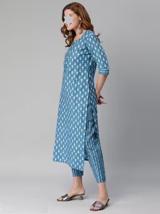 Attractive flower printed Graceful Women Kurta Sets Color 1 (KS123)