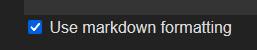 use markdown formatting