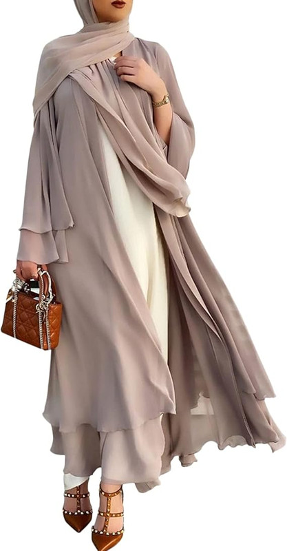 Baixnsj Turkish Long Sleeve Cardigan Dress