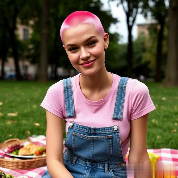 pink buzzcut