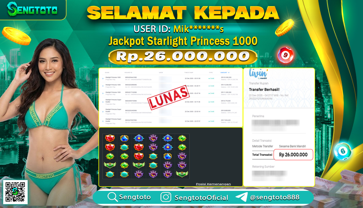 BUKTI PEMBAYARAN SLOT STARLIGHT PRINCESS 1000
