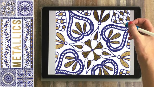 Metallics on Your iPad in Procreate Glitter, Sparkle, Shimmer + Free Metallic Textures and Brushes