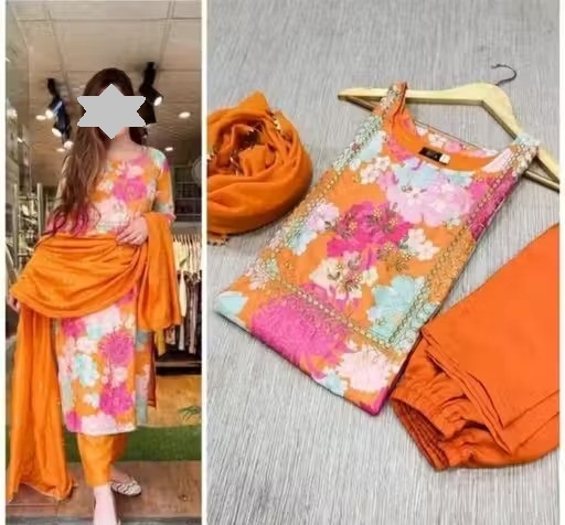 women's faboulas digital muslin kurta set Color 3 (KS106)