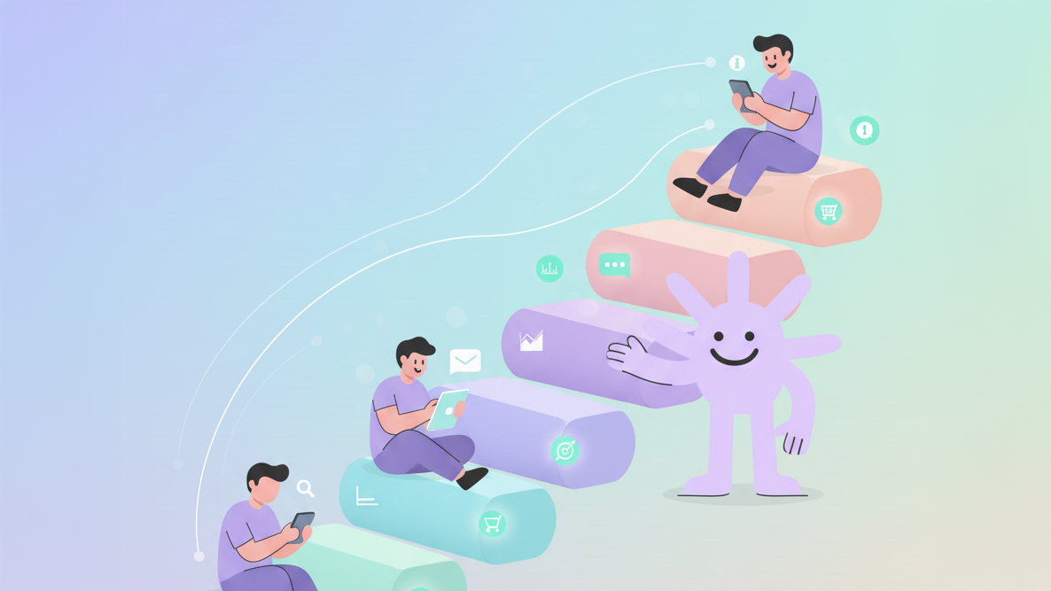 Illustration showing that behavior patterns reveal intent before conversions occur