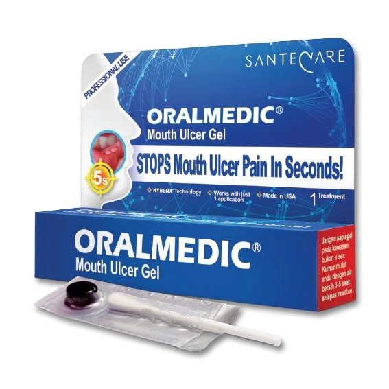 3x Oralmedic Mouth Ulcer Gel Fast Pain Relief 1 Treatment 0.3 ml FREE SHIPPING