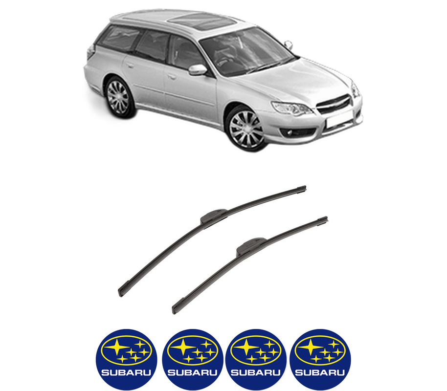 Set stergatoare auto SUBARU LEGACY IV Estate (BP) din 2003-2009, pentru parbriz auto, 2 bucati, Bosch Aerotwin Retrofit, din cauciuc siliconat rezistent, 4 Stickere Auto SUBARU