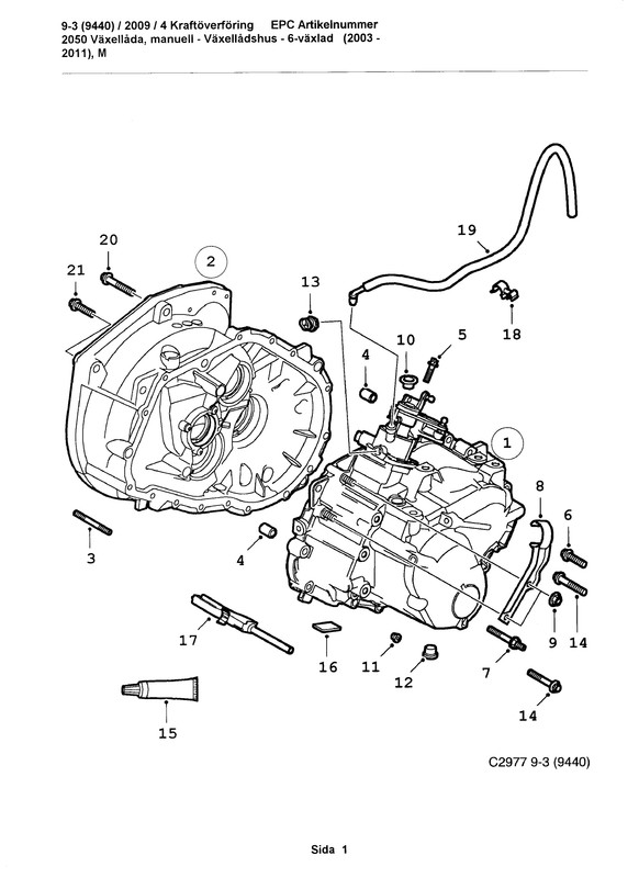 9-3 (9440) 2009 6-trinns girkasse sprengskisse