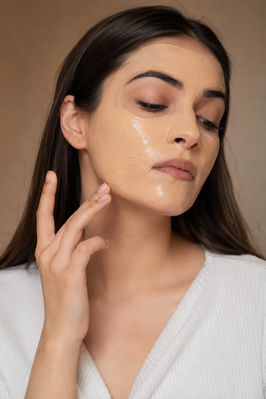 a woman using excess foundation and thicker layers that makes her foundation to look cakey, patchy and uneven 