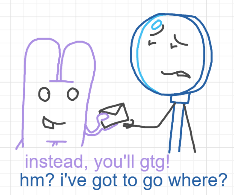 A panel from You're In Danger, Boy, episode seven of the Board Boards object show by Furretwalk/WalkingFurret.