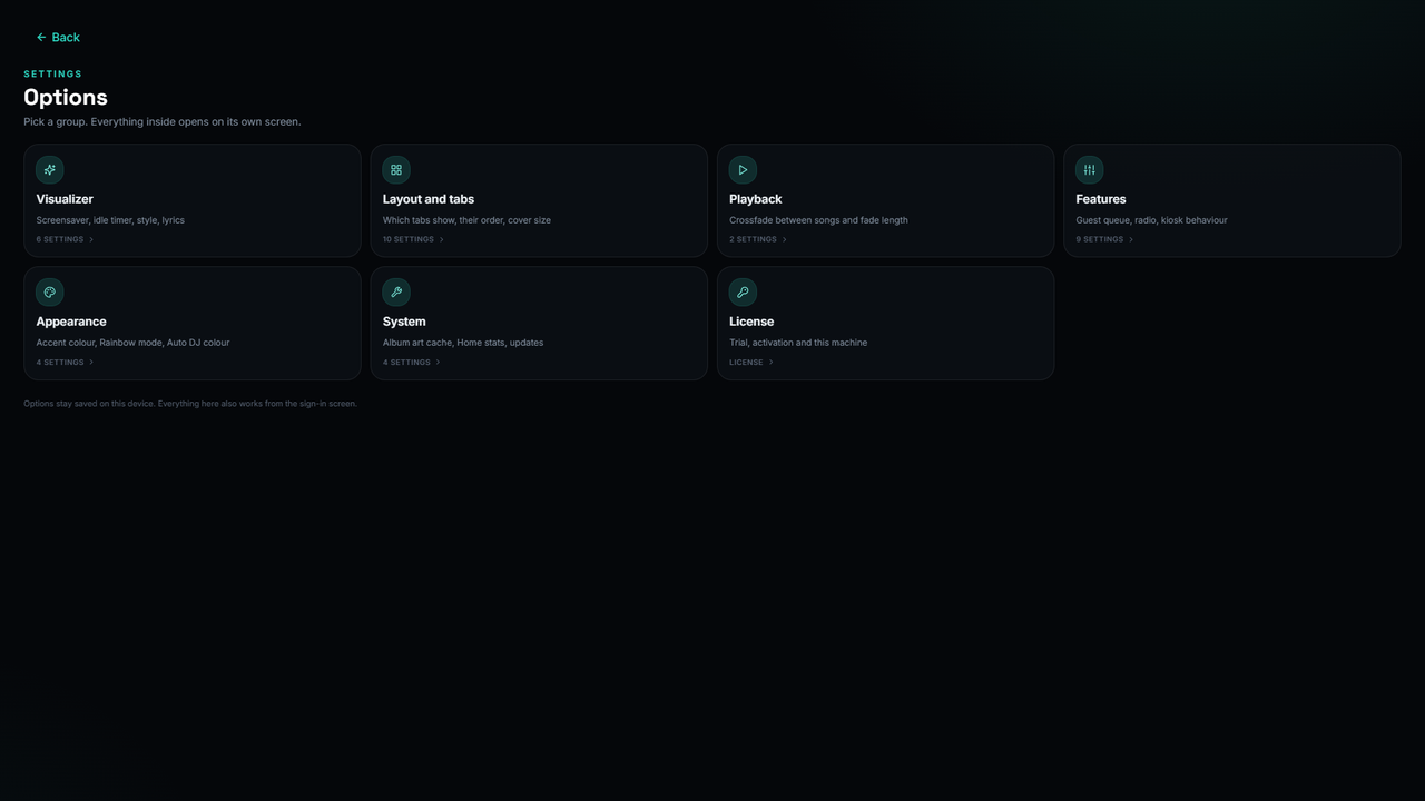 Options Menu