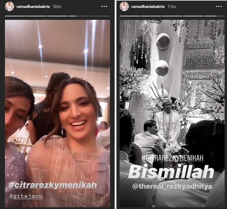Nia Ramadhani datang ke pernikahan Citra Kirana dan Rezky Aditya bersama kakak iparnya, Gitajanu
