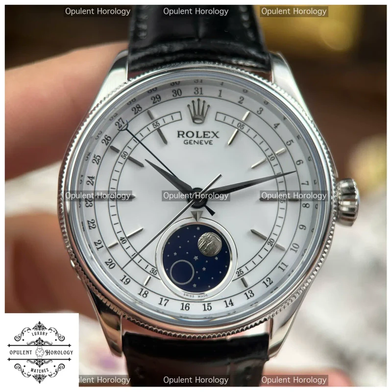 Rolex Cellini Moonphase 50535 Replica - 39 mm White Dial Dress Watch
