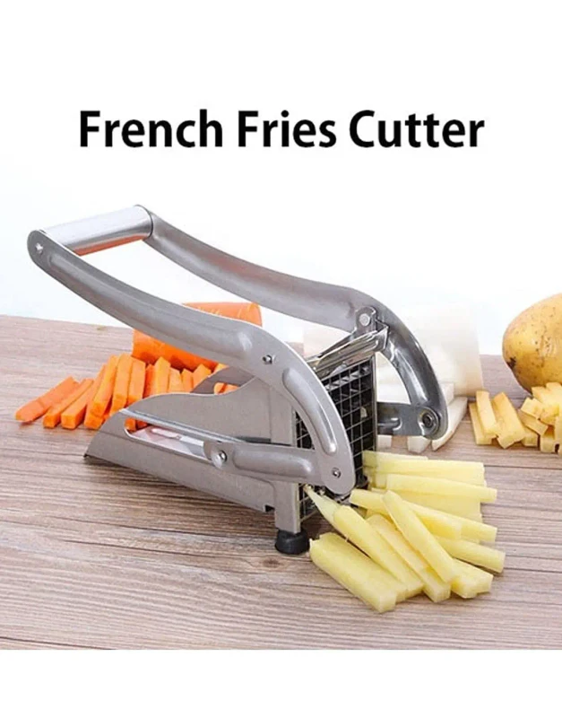 Heavy-Duty SS French-Fry Cutter – 3 Blades, 1/4-3/8-1/2″, Suction Base
