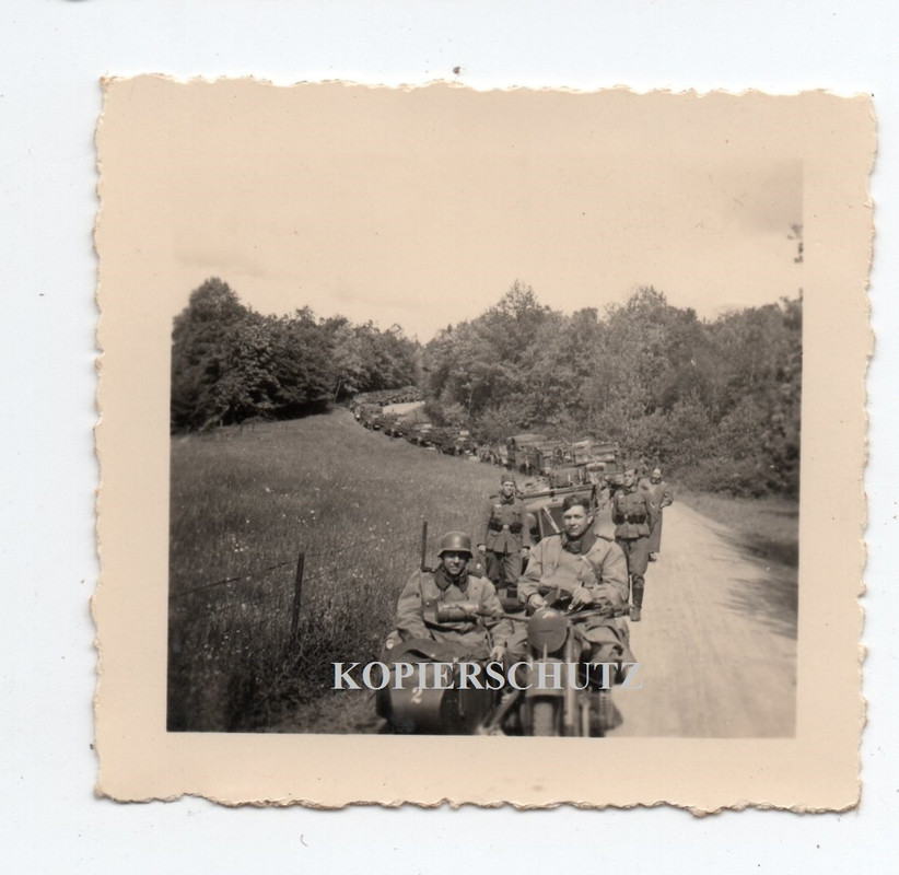 Belgien Frankreich 1940 SDkfz PKW Kübel Krad Motorrad Kradmelder Mantel