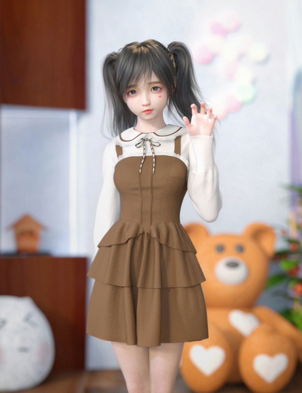 DForce SU Cute Dress For Genesis 8, 8.1, And 9