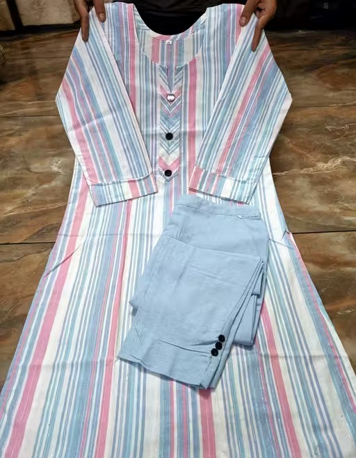 Women Khadi Kurta, Pant & Dupatta Sets Color 1 (KS134)