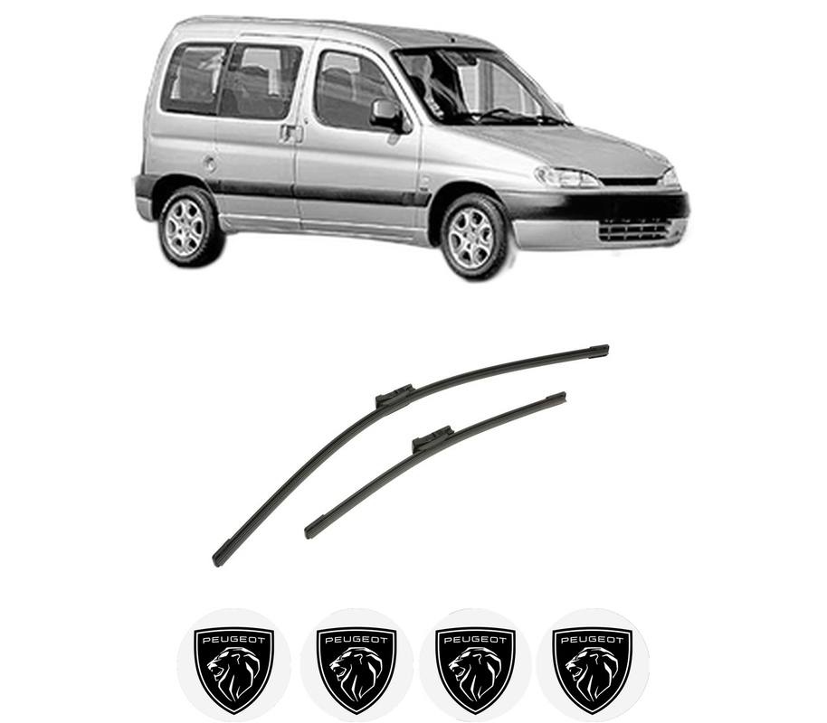 Set stergatoare auto PEUGEOT PARTNER MPV (5_, G_) din 1996-2015, pentru parbriz auto, 2 bucati, Bosch Aerotwin, din cauciuc siliconat rezistent, 4 Stickere Auto PEUGEOT
