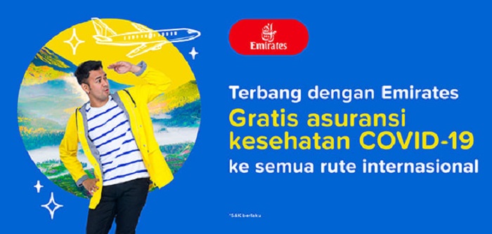 Promo gratis asuransi kesehatan covid-19 dari Emirates