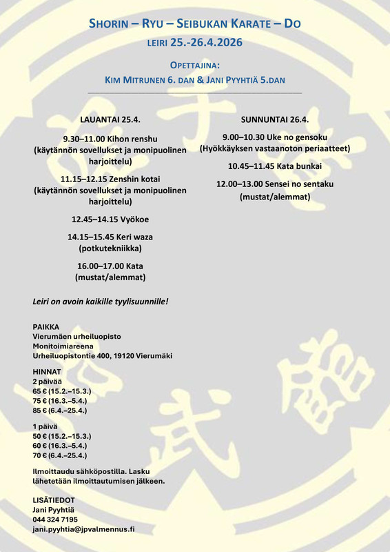 Vierumäen leiri huhtikuu 2026