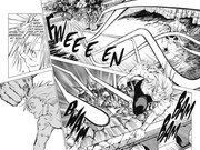 Mechamaru traverses large gap between middle of dam to dam wall in the span Mahito cross the width o