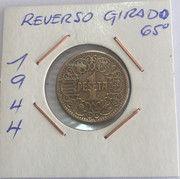 * ERROR * 1 peseta año 1944. REVERSO GIRADO. 1971-D8-D2-0377-4685-AAD6-A44-B9-E417-A3-D