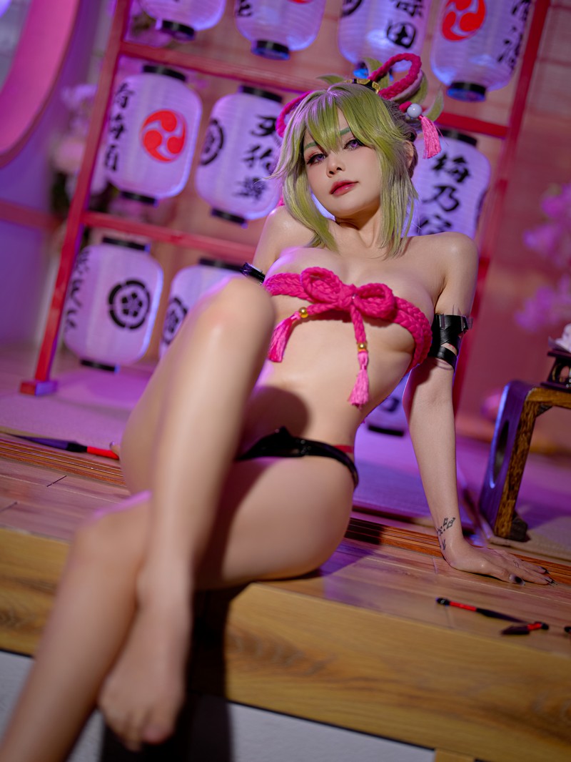 Joyce Lin2x Kuki Shinobu Cosplay Genshin Impact 写真 46P插图4