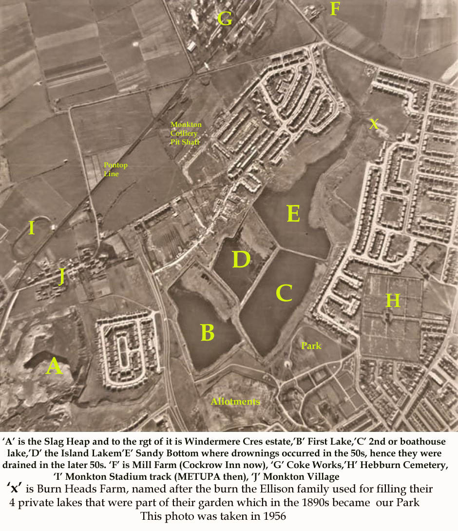 Hebburn Lakes 1956 KEY to Locations — Postimages