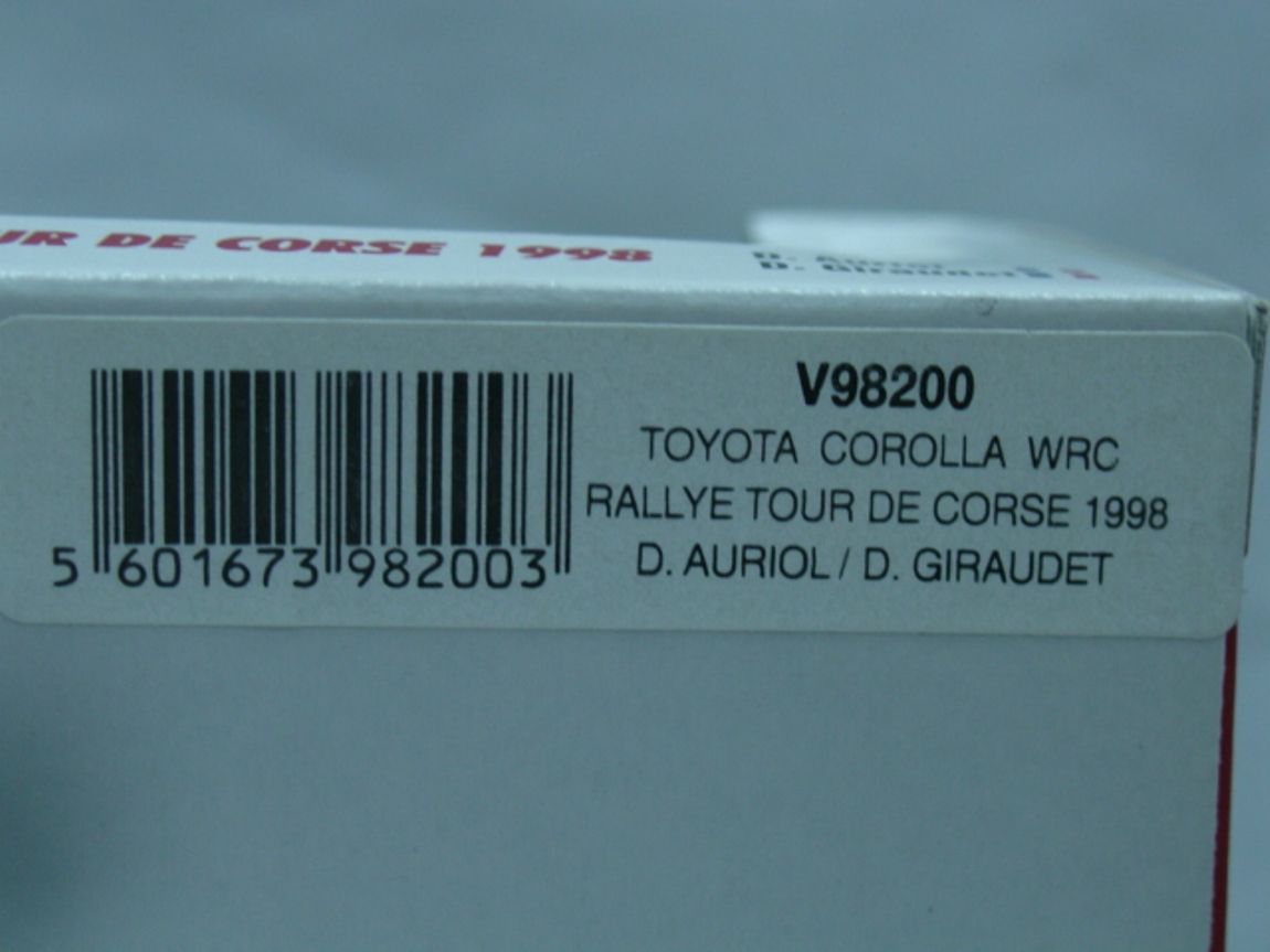 Toyota Corolla WRC #6 Tour De Corse 1998 Auriol Giraulet Vitesse V98200