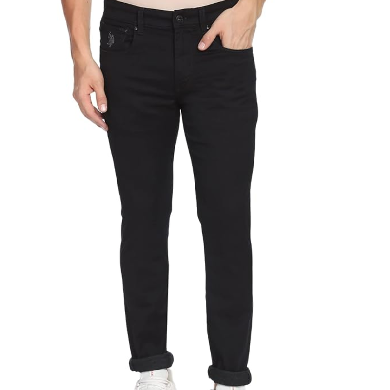 USPA Men’s Slim Fit Mid Rise Durable Cotton Casual Jeans