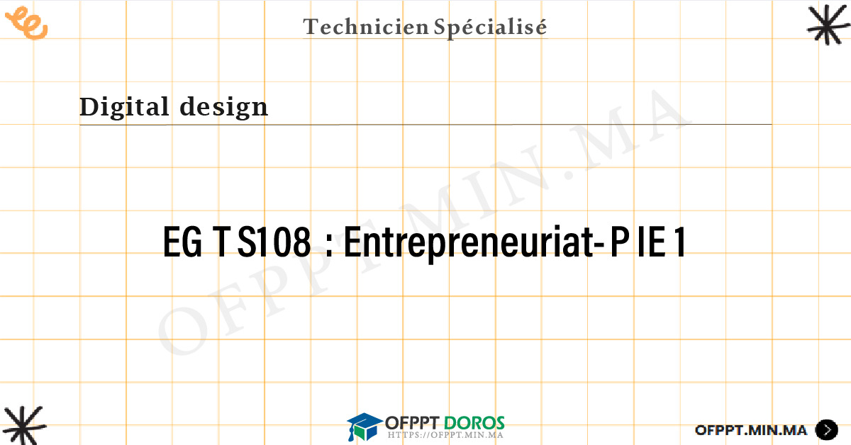 Sommaire détaillé du cours Entrepreneuriat-PIE 1 EGTS108 OFPPT - Structure du module