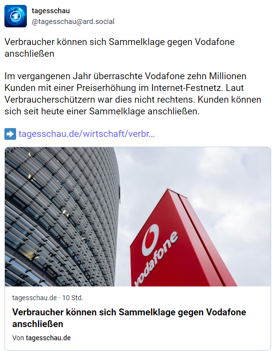Sammelklage gegen Vodafone Sammelklage gegen Vodafone