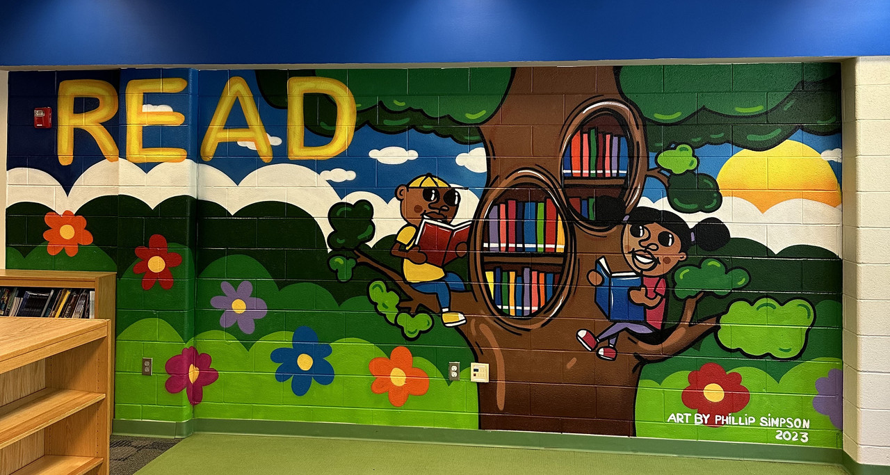 READ mural at Detroit school 2023