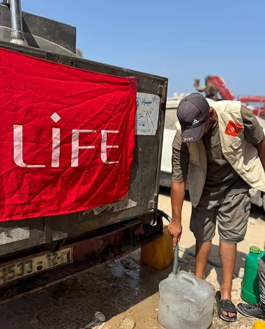 Camion-citerne LIFE à Gaza