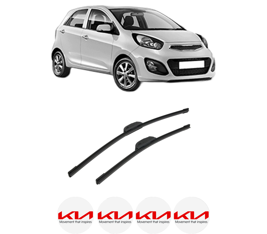 Set stergatoare auto KIA PICANTO II (TA) din 2011-2017, pentru parbriz auto, 2 bucati, Bosch Aerotwin Retrofit, din cauciuc siliconat rezistent, 4 Stickere Auto KIA