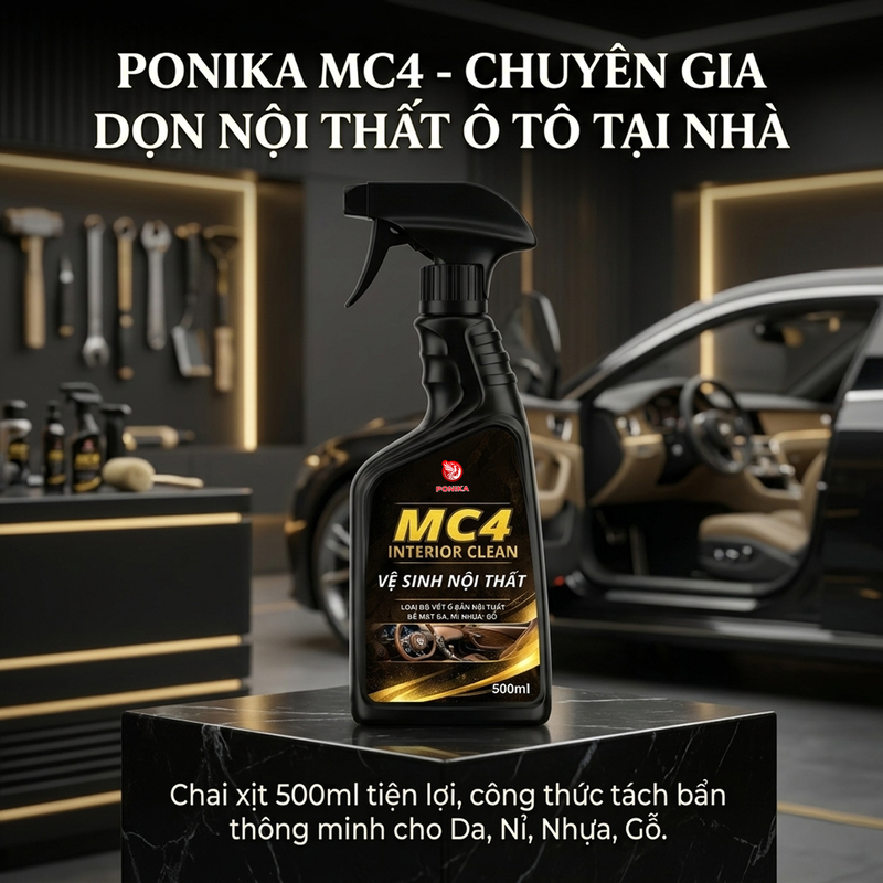Dung dịch vệ sinh nội thất ô tô Ponika MC4 chính hãng