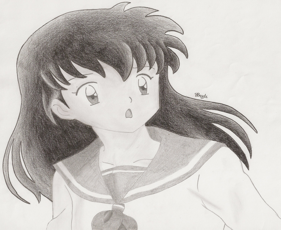 Hình vẽ Kikyou, Kagome, Sango bộ Inuyasha - Page 17 Kagome_higurashi_headshot_by_calgaryflamesgirl-d4dj4rf