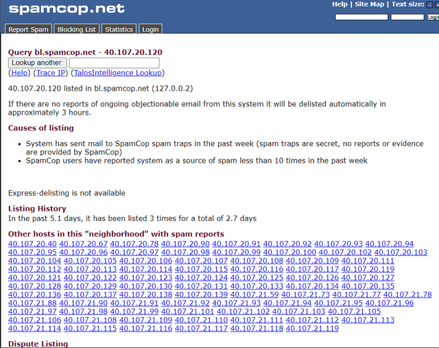 spamcop Block-Liste