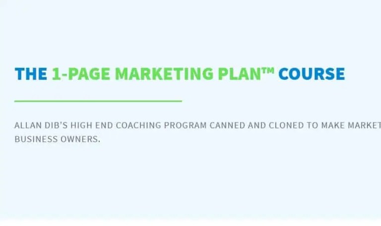 Allan Dib -  The 1-Page Marketing Plan Course