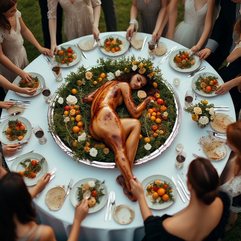 Garden wedding w served Brownhair Serie B 0 83