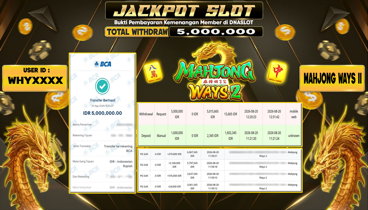 JACKPOT SLOT MAHJONG WAYS 2  20 AGUSTUS 2026