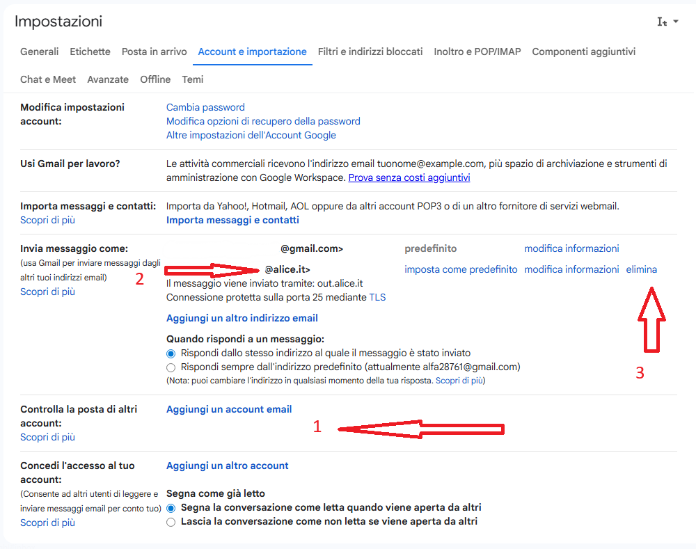 Account ed impostazioni