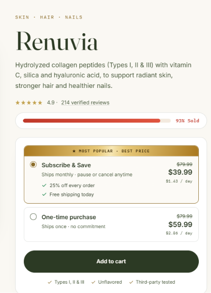 Renuvia official website purchase guide