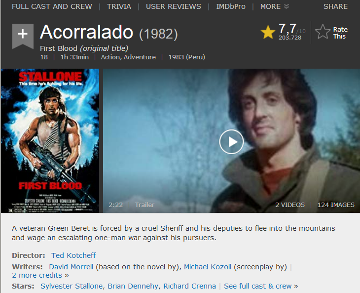 Rambo First Blood 1982 Dual Latino-Ingles 1080p Rambo First Blood 1982 Dual Latino-Ingles 1080p