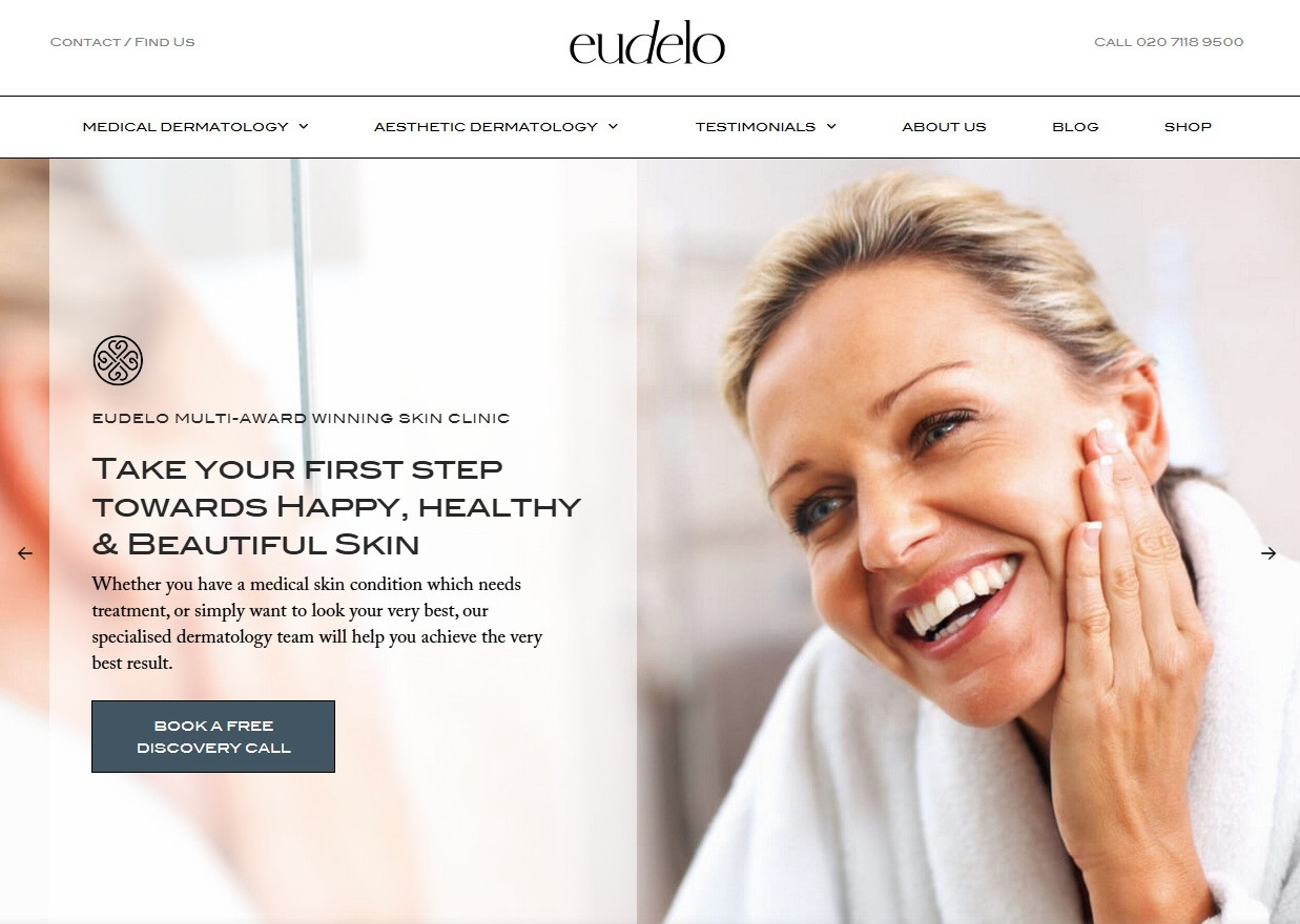 Eudelo dermatology consult highlighting medical skin treatments.