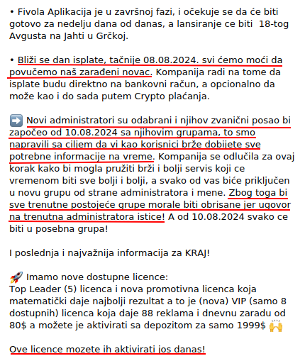 Fivola prevara se gasi