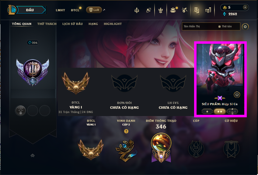 Acc LMHT # - Không Khung