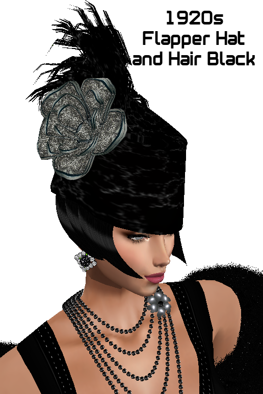 1920s-Flappers-Hat-N-Hair-Black